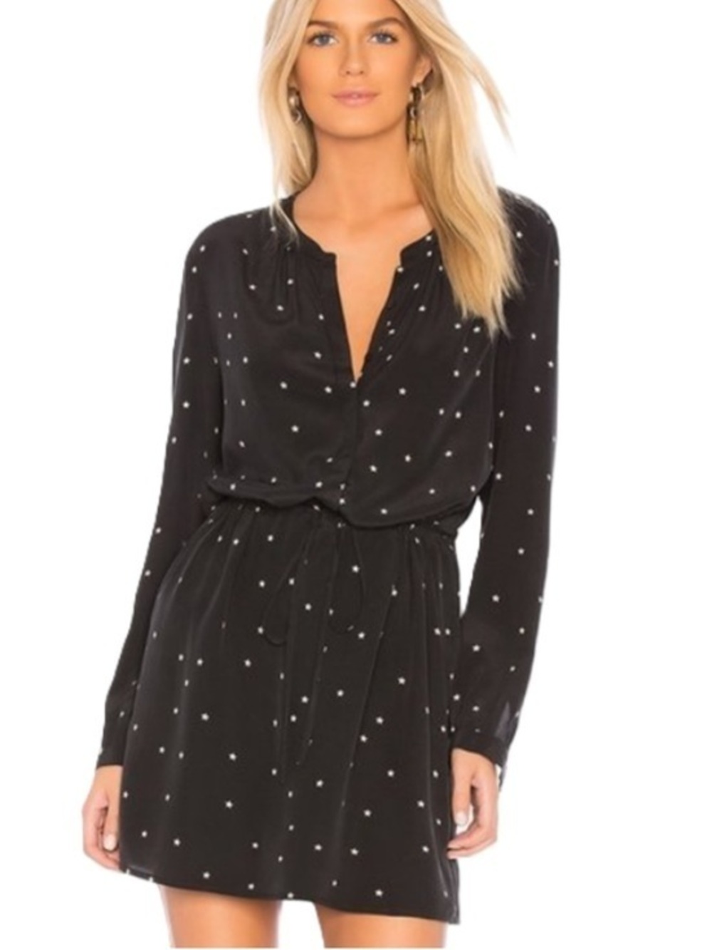 RAILS 100% Silk Hana Star Pattern Twinkle Dress, Size Extra Small.